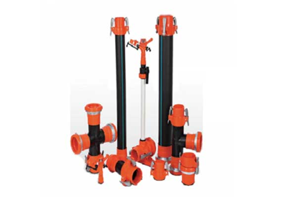 Yağmurlama sulama tarımsal sulamada en çok kullanılan sulama türlerindendir.Yağmurlama borusu 5 metre ve 6 metre olarak piyasada bulunur. Mandallı boru ve kelepçeli boru olarak iki türü vardır. En çok 75 lik yağmurlama borusu ve 90 lık yağmurlama borusu kullanılmaktadır. Ayrıca pancar sulama fıskiyesi (tabancası), abot, kaval, dirsek, te gibi parçaları vardır.